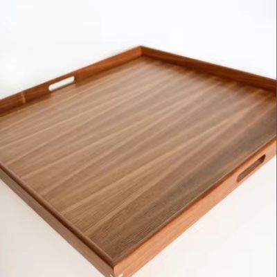 Rectangular Walnut Houten Serving Tray met handgrepen Als uw verzoek Walnut Coffee Table