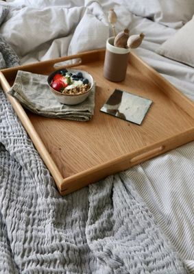 Rectangular Walnut Houten Serving Tray met handgrepen Als uw verzoek Walnut Coffee Table