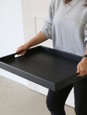 Rectangular Walnut Houten Serving Tray met handgrepen Als uw verzoek Walnut Coffee Table