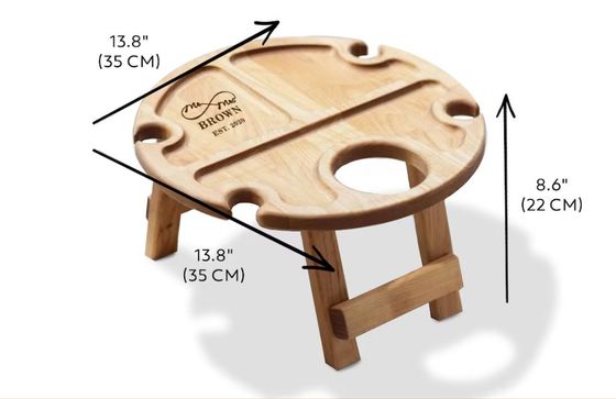 Opvouwbare serveerbak Draagbare wijntafel met ruimtebesparende functie en aangepast logo