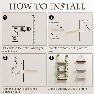 Huismeubelen 3 Tier Macrame Wandhangende plank met houten drijvende opslagplanken