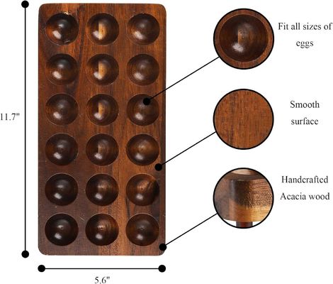 Keukenorganisatie Huishoudelijk apparaat Dubbele laag houten eierenbak met aangepast logo