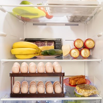 Keukenorganisatie Huishoudelijk apparaat Dubbele laag houten eierenbak met aangepast logo