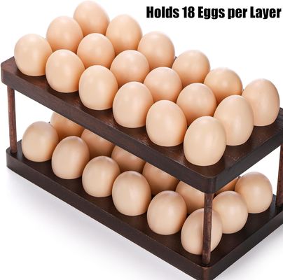 Keukenorganisatie Huishoudelijk apparaat Dubbele laag houten eierenbak met aangepast logo