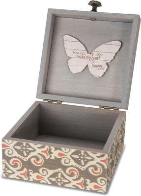 Gepersonaliseerd logo Acceptabel milieuvriendelijke eenvoudige geesten-patroon vlinder juwelen doos