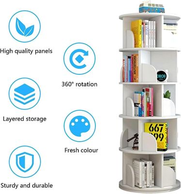 Gepersonaliseerd logo kleurrijke 360 graden draaiende boekenkast voor kinderboekopslag