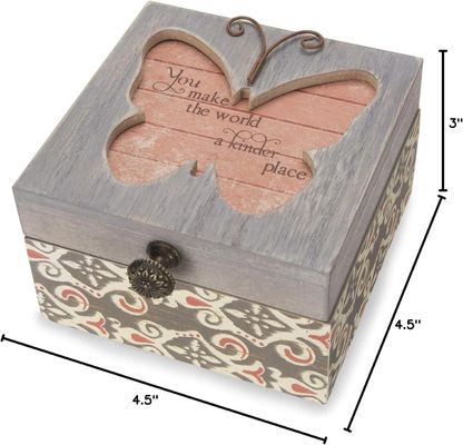 Gepersonaliseerd logo Acceptabel milieuvriendelijke eenvoudige geesten-patroon vlinder juwelen doos