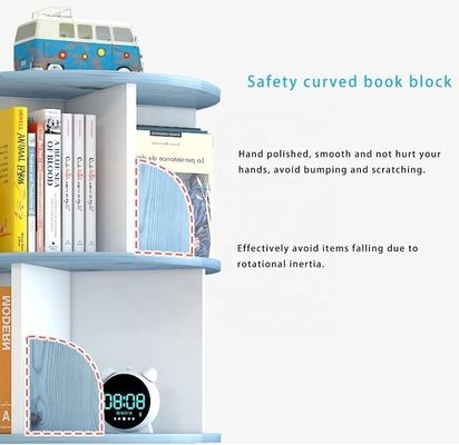 Gepersonaliseerd logo kleurrijke 360 graden draaiende boekenkast voor kinderboekopslag