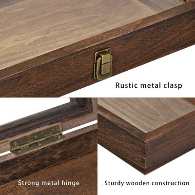 Rechthoekige houten juwelenbak met LED voor aangepaste natuurlijke houten juwelen houder dozen