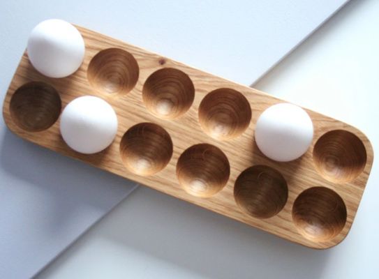 Praktische houten eihouder met één laag voor het organiseren van de toonbank