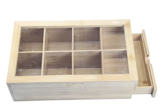 Handgemaakte zichtbare acrylhoes Tea Box Verpakking Hout Een unieke toevoeging aan uw keuken