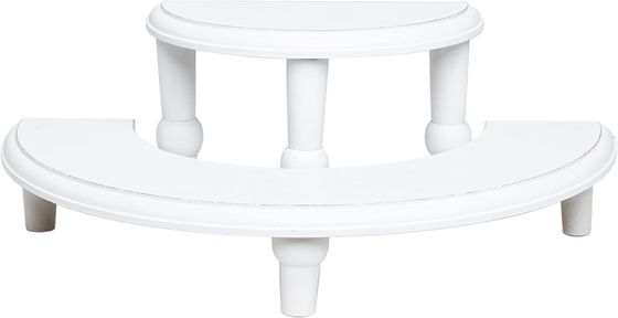 Half Moon Dessert Display Stand 2 verdiepingen houten display risers voor display collecties
