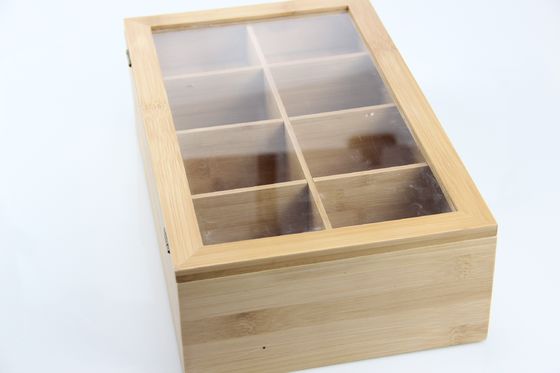 Handgemaakte zichtbare acrylhoes Tea Box Verpakking Hout Een unieke toevoeging aan uw keuken