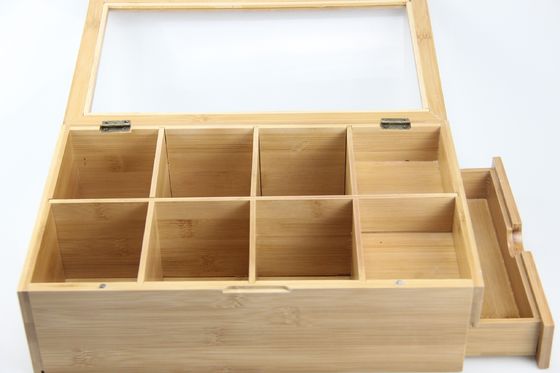 Handgemaakte zichtbare acrylhoes Tea Box Verpakking Hout Een unieke toevoeging aan uw keuken