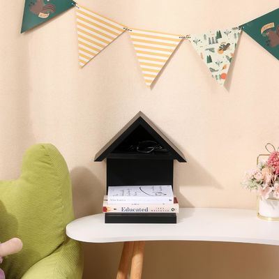 Houten driehoek nachtkast Boeken rust Een uniek en praktisch geschenk voor boekenliefhebbers