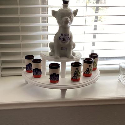 Half Moon Dessert Display Stand 2 verdiepingen houten display risers voor display collecties