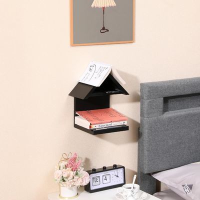 Houten driehoek nachtkast Boeken rust Een uniek en praktisch geschenk voor boekenliefhebbers