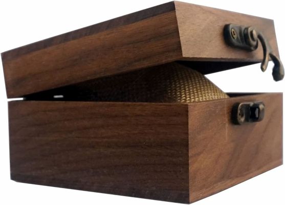 Hoogglanzend rechthoekig Walnoothout Handwerk Juwelen Horloge Houten cadeaubon met aangepast logo