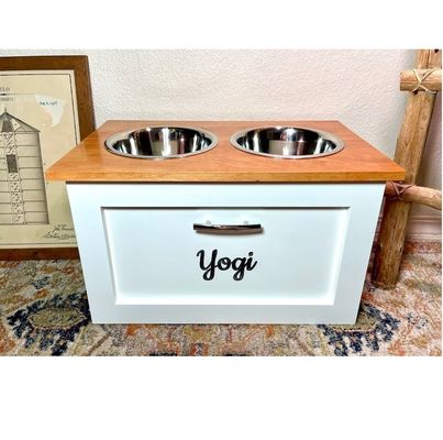 Kleine huisdieren Dieren Voedingsstation Leeftijd Huisdier 2 Schotel Opgetogen Hondenvoerder met lade