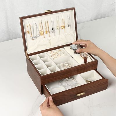 Rectangle Custom Order Solid Wood Armband Horloge Display Handgemaakte Juwelen opslagdoos