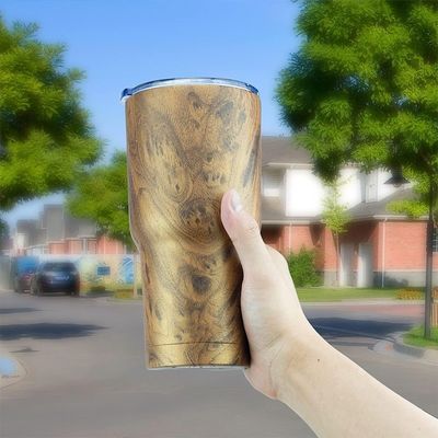 Houtgraan tumbler 30oz roestvrij staal vacuüm geïsoleerde mok voor warme en koude dranken