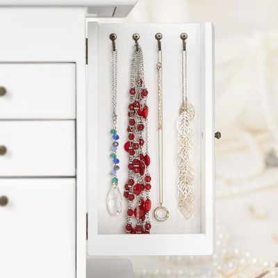 Custom logo rustieke witte sieraden verpakking 4 lagen houten sieraden dozen