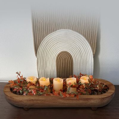 Gepersonaliseerd logo Acceptabele ronde schaal set voor boerderij rustieke bruine decoratieve schalen