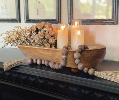 Gepersonaliseerd logo Acceptabele ronde schaal set voor boerderij rustieke bruine decoratieve schalen