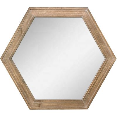 Rustieke boerderij woonkamer decoratie Houten wand hangende spiegel in Plain Colo