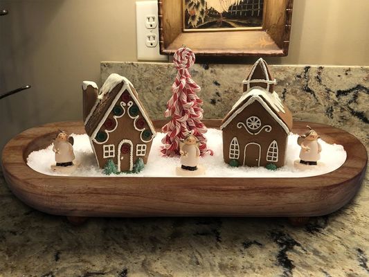 Gepersonaliseerd logo Acceptabele ronde schaal set voor boerderij rustieke bruine decoratieve schalen