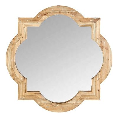 Rustieke boerderij woonkamer decoratie Houten wand hangende spiegel in Plain Colo