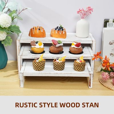 Home Decor en cadeautjes Functioneel ontwerp 3-laag houten messing Cupcake Dessert Display Riser
