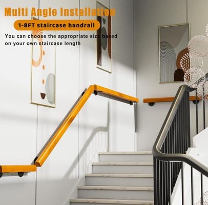 Veiligheid van de trappen in de binnenruimte, niet-glijdende leuning, 3 voet pijnboombanden op aanvraag, complete set