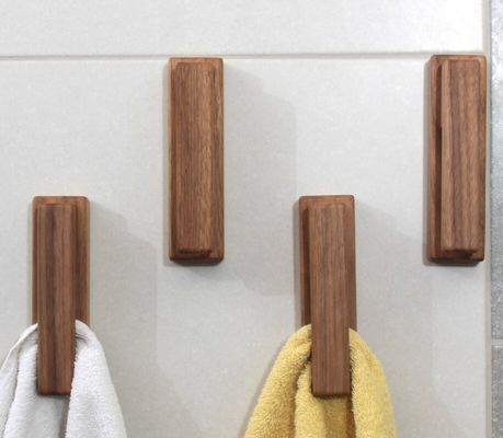 Houten handdoekhouder Klassificatie Niet-vouwbare rek Walnoten Houten haakjes op uw verzoek