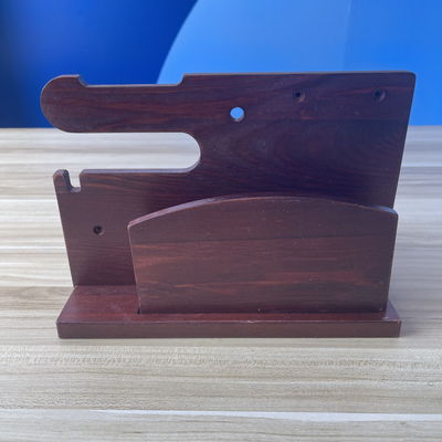 Laser gegraveerde houten lui houder aangepaste mobiele telefoon stand met Phonestand en pen slot