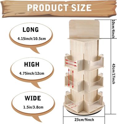Woonkamermeubilair 3 Tier 4 zijdelingse houten draaibare displaystand met 360-rotatie
