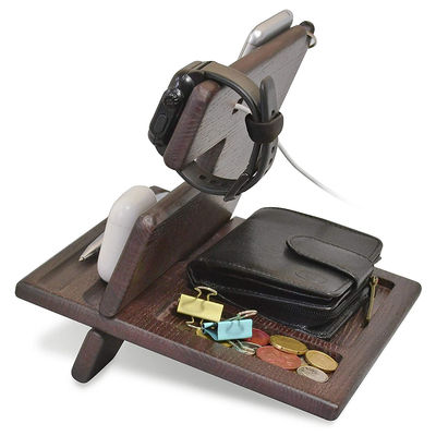 Multifunktioneel houten desktop-telefoonhouder met gepersonaliseerd logo