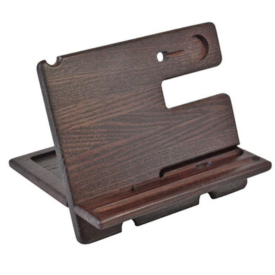 Multifunktioneel houten desktop-telefoonhouder met gepersonaliseerd logo