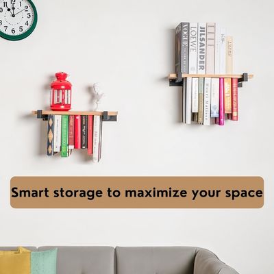 Dubbele opslag mini houten doos wandmontage boekenplank voor unieke ruimtes en innovatie