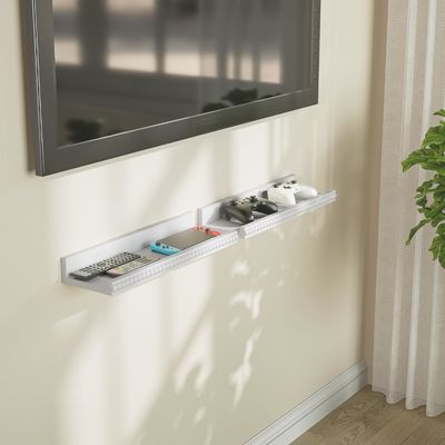 Houten kralen en lippen ontwerp drijvende planken Set van 2 moderne wit voor multifunctionele