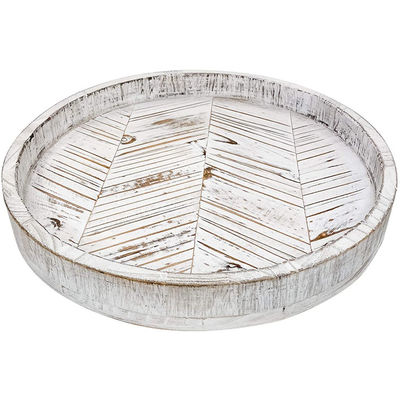 Gepersonaliseerd logo geaccepteerd Boerderij Wit Lazy Susan Ronde bak Vintage stijl Draaibaar Kastenorganisator