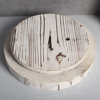Gepersonaliseerd logo geaccepteerd Boerderij Wit Lazy Susan Ronde bak Vintage stijl Draaibaar Kastenorganisator