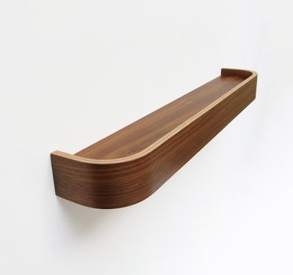 Moderne afgeronde houten planken OEM gebogen walnoot drijvende plank voor thuis