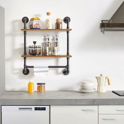 Huishoudelijk apparaat Wandbeeld Boekenplank Industrieel buisplank voor keuken kantooropslag