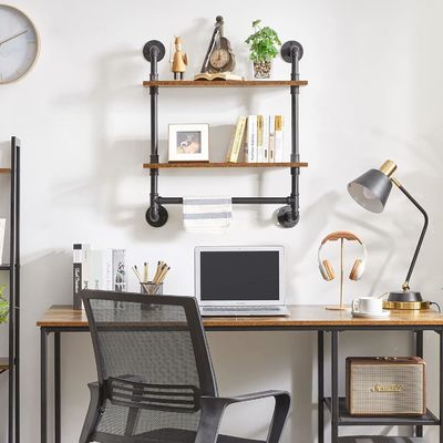 Huishoudelijk apparaat Wandbeeld Boekenplank Industrieel buisplank voor keuken kantooropslag