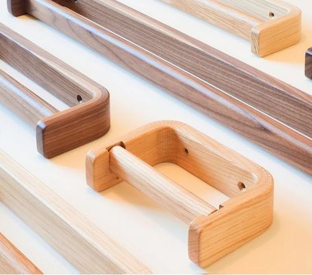 Badkamer handdoekenrek Handgemaakte houten handdoekenrek Grote walnoothanddoekenrail Niet-vouwbare rek