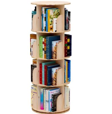 3-5 Tier Kinderen Draaiende Boekenplank voor Algemeen in Witte Woonkamer Boekenkast