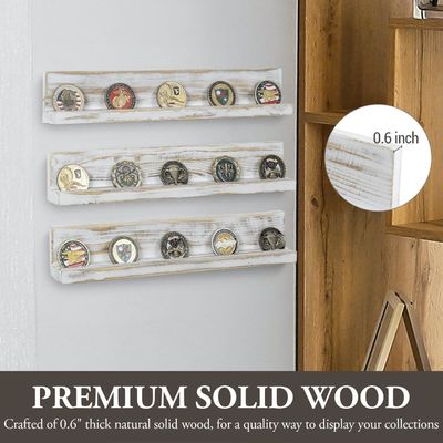 Wandmontage wit gewassen massief hout uitdaging munthouder drielagig hout ambacht