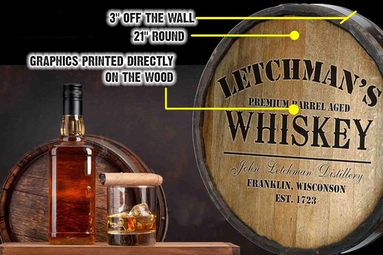 Vernis Print Handhaving Houten vaten Wand Decoratie Bar Sign voor wijn en bier