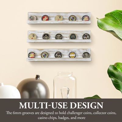 Wandmontage wit gewassen massief hout uitdaging munthouder drielagig hout ambacht